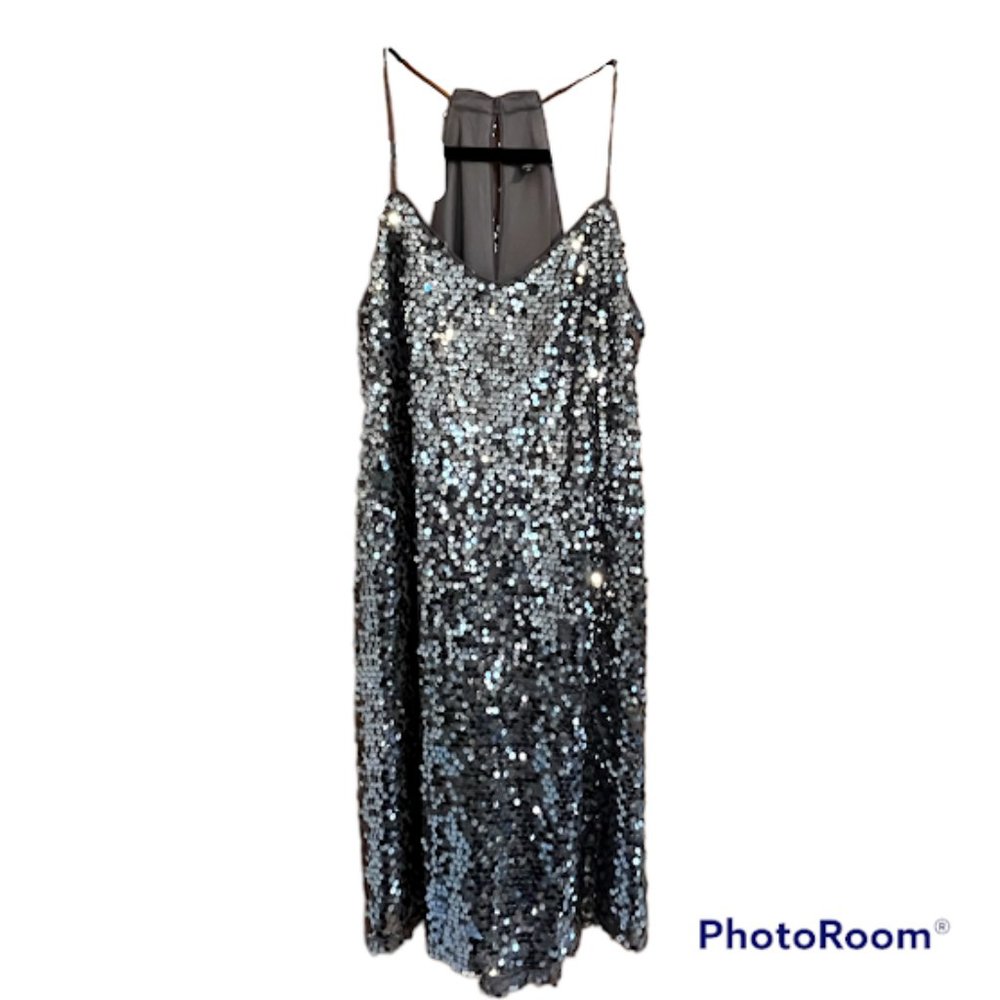 Express Silver Sequined Mini dress - Size Small